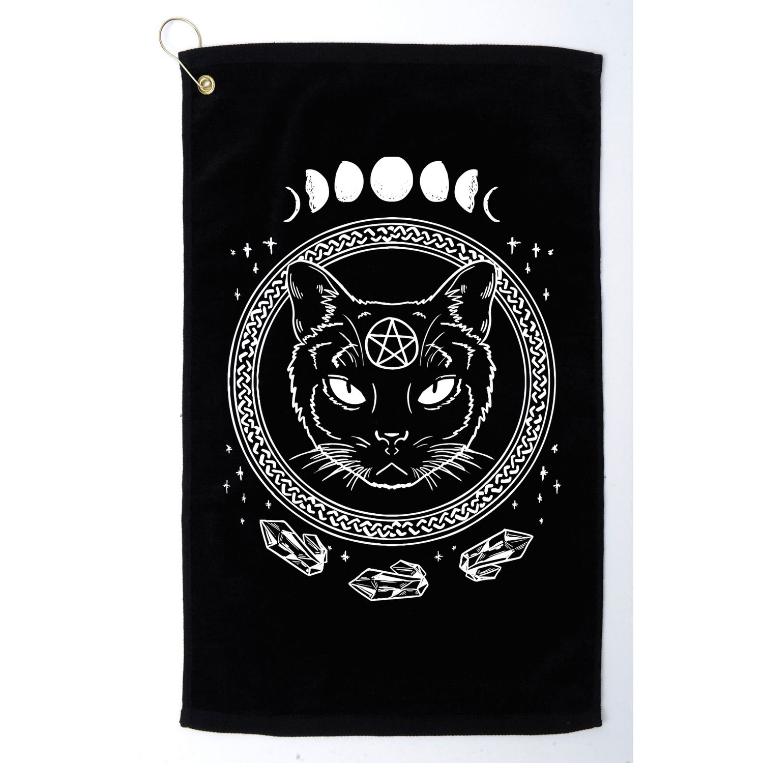 Moon Cat Alchemy Witch Dark Symbols Goth Halloween Golf Towel