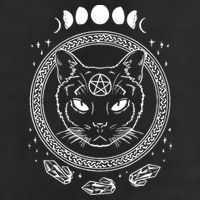 Moon Cat Alchemy Witch Dark Symbols Goth Halloween Microfiber Hand Towel