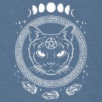 Moon Cat Alchemy Witch Dark Symbols Goth Halloween Garment-Dyed Sweatshirt