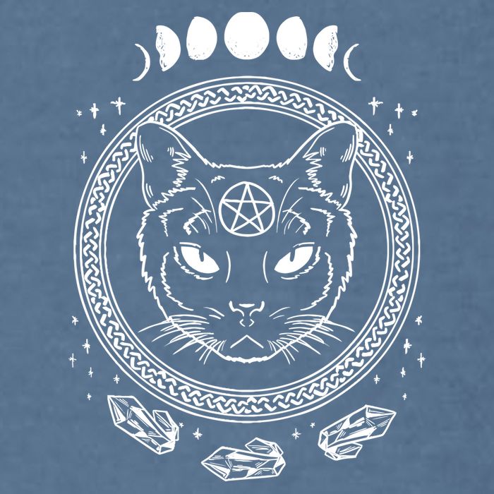 Moon Cat Alchemy Witch Dark Symbols Goth Halloween Garment-Dyed Sweatshirt