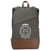Moon Cat Alchemy Witch Dark Symbols Goth Halloween Cotton Canvas Backpack