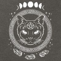 Moon Cat Alchemy Witch Dark Symbols Goth Halloween Cotton Canvas Backpack