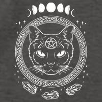 Moon Cat Alchemy Witch Dark Symbols Goth Halloween Vector Backpack
