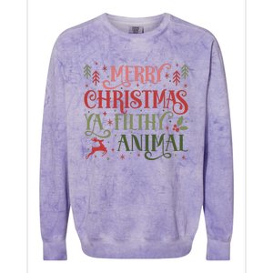 Merry Christmas Animal Filthy Ya Xmas Pajama Ugly Colorblast Crewneck Sweatshirt