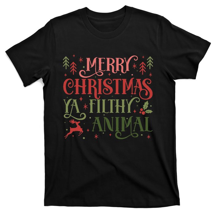 Merry Christmas Animal Filthy Ya Xmas Pajama Ugly T-Shirt