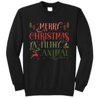 Merry Christmas Animal Filthy Ya Xmas Pajama Ugly Tall Sweatshirt