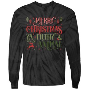 Merry Christmas Animal Filthy Ya Xmas Pajama Ugly Tie-Dye Long Sleeve Shirt