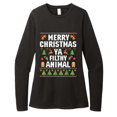 Merry Christmas Animal Filthy Ya Ugly Sweater Style Matching Womens CVC Long Sleeve Shirt