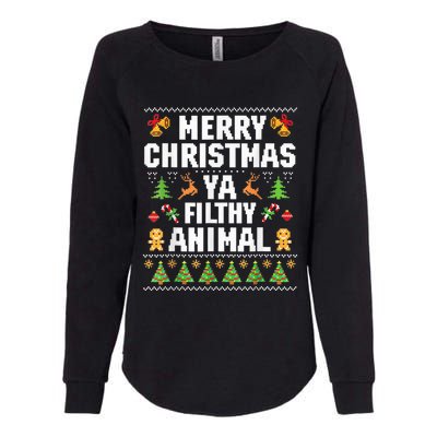 Merry Christmas Animal Filthy Ya Ugly Sweater Style Matching Womens California Wash Sweatshirt