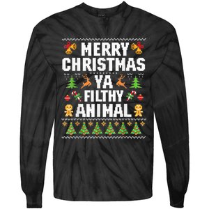 Merry Christmas Animal Filthy Ya Ugly Sweater Style Matching Tie-Dye Long Sleeve Shirt