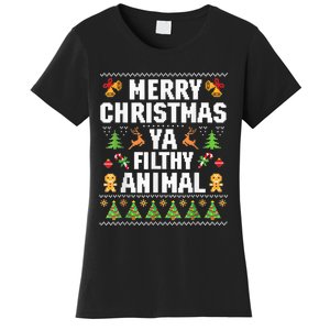 Merry Christmas Animal Filthy Ya Ugly Sweater Style Matching Women's T-Shirt