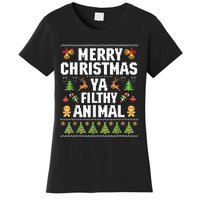 Merry Christmas Animal Filthy Ya Ugly Sweater Style Matching Women's T-Shirt