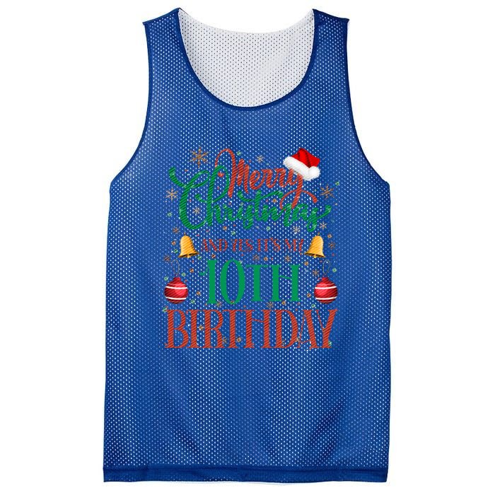 Merry Christmas And Yes ItS My 10th Birthday Xmas Bday Gift Mesh Reversible Basketball Jersey Tank