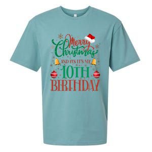 Merry Christmas And Yes ItS My 10th Birthday Xmas Bday Gift Sueded Cloud Jersey T-Shirt