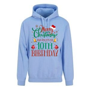 Merry Christmas And Yes ItS My 10th Birthday Xmas Bday Gift Unisex Surf Hoodie