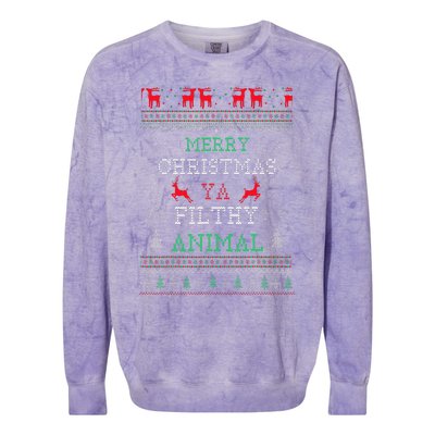 Merry Christmas Animal Filthy Ya Xmas Pajama Family Matching Colorblast Crewneck Sweatshirt