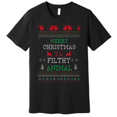 Merry Christmas Animal Filthy Ya Xmas Pajama Family Matching Premium T-Shirt