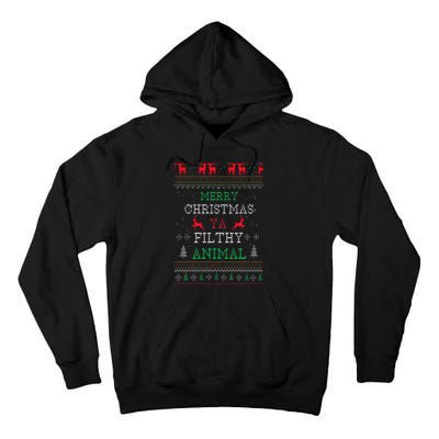 Merry Christmas Animal Filthy Ya Xmas Pajama Family Matching Tall Hoodie