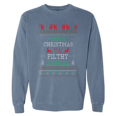 Merry Christmas Animal Filthy Ya Xmas Pajama Family Matching Garment-Dyed Sweatshirt