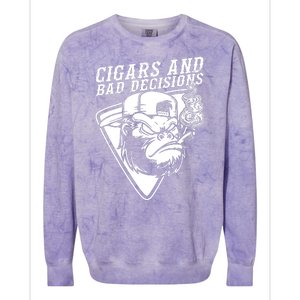 Monkey Cigars And Bad Decisions Colorblast Crewneck Sweatshirt