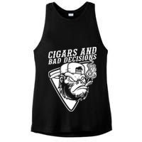 Monkey Cigars And Bad Decisions Ladies PosiCharge Tri-Blend Wicking Tank
