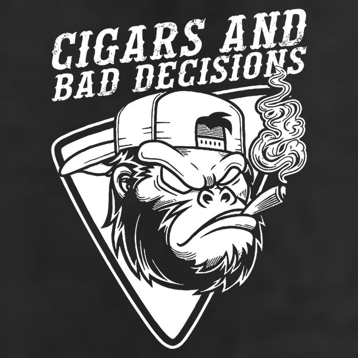 Monkey Cigars And Bad Decisions Garment-Dyed Fleece Hoodie