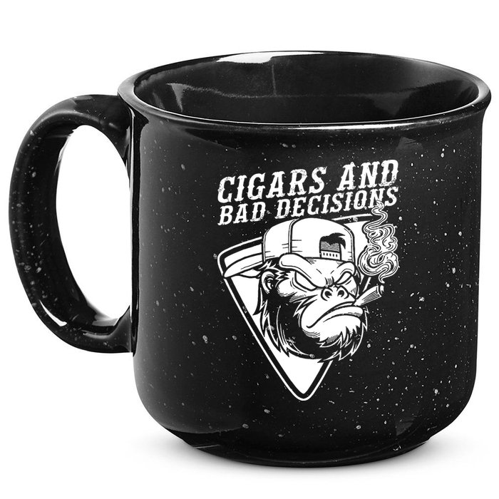Monkey Cigars And Bad Decisions 15oz Campfire Ceramic Mug