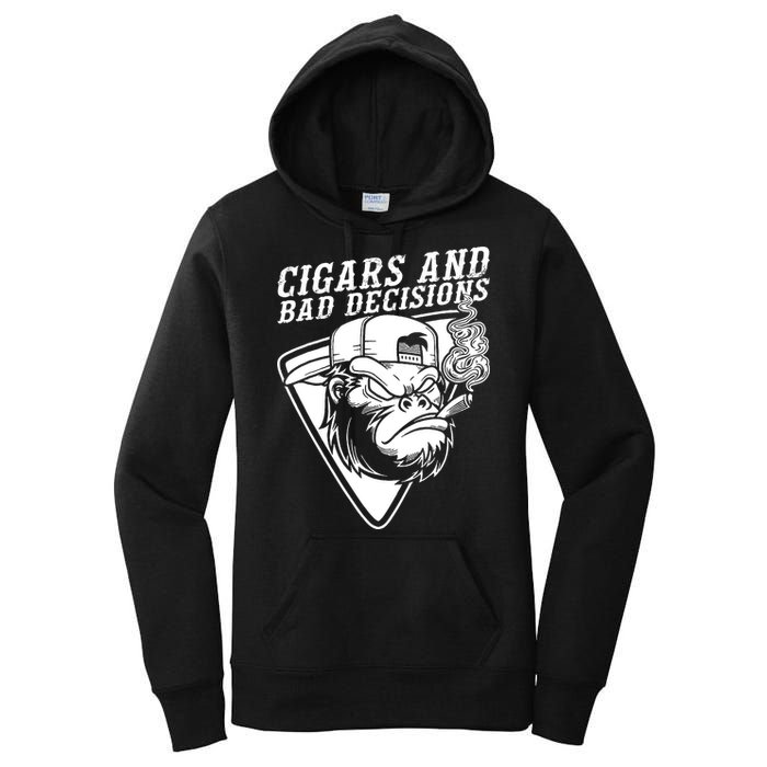 Monkey Cigars And Bad Decisions Women's Pullover Hoodie