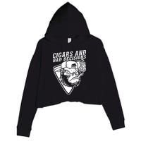 Monkey Cigars And Bad Decisions Crop Fleece Hoodie