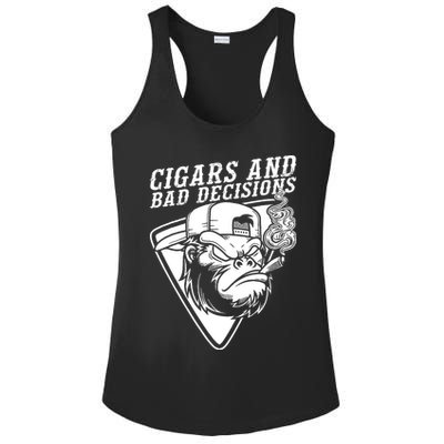Monkey Cigars And Bad Decisions Ladies PosiCharge Competitor Racerback Tank