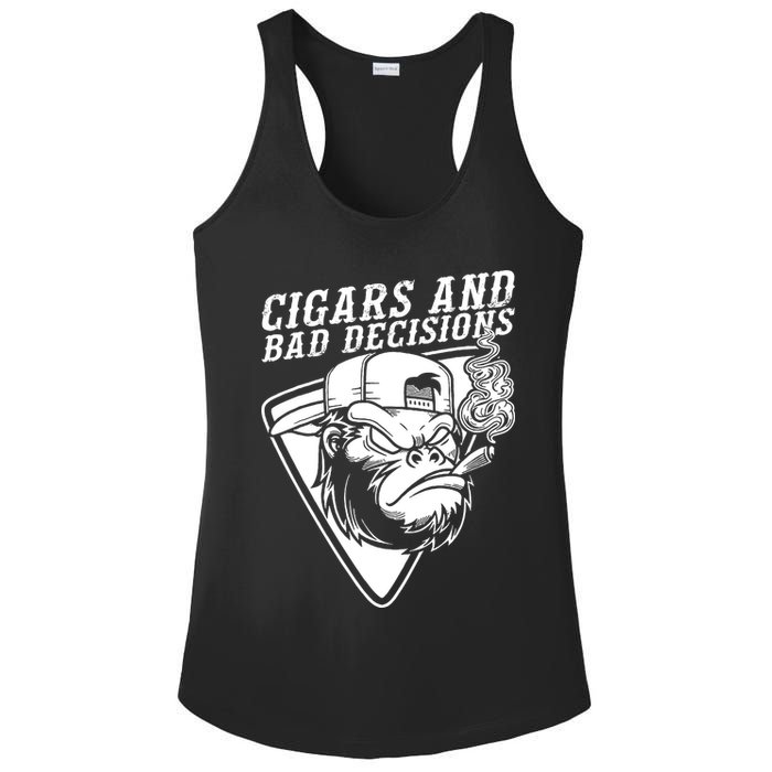 Monkey Cigars And Bad Decisions Ladies PosiCharge Competitor Racerback Tank