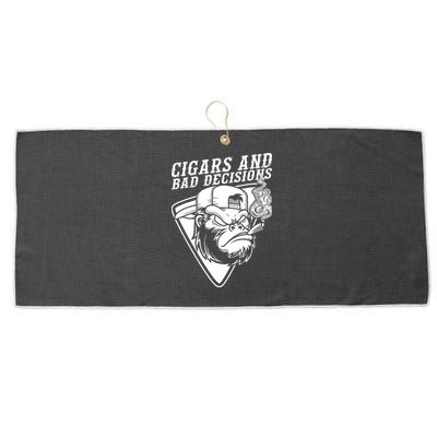 Monkey Cigars And Bad Decisions Large Microfiber Waffle Golf Towel