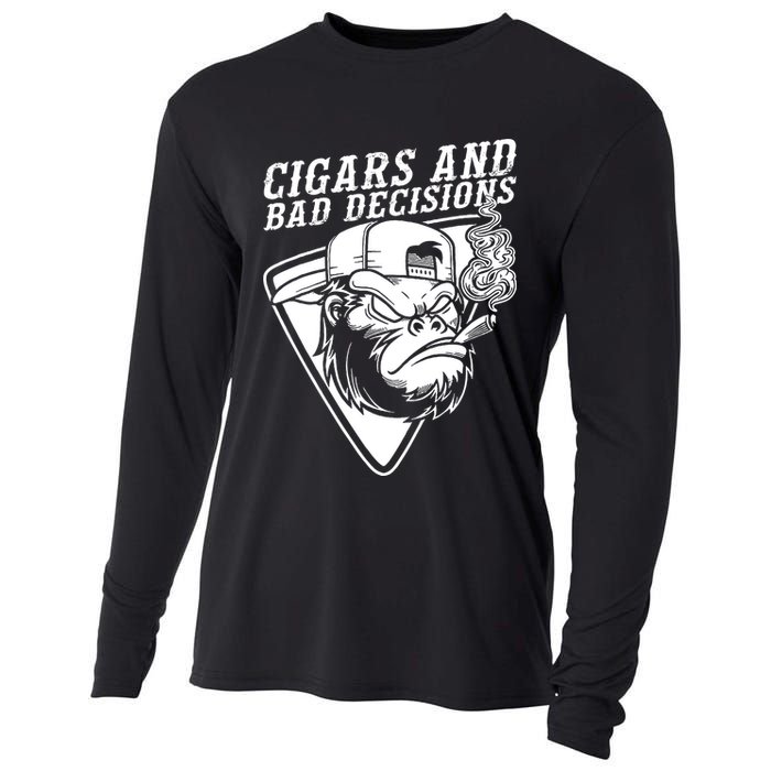 Monkey Cigars And Bad Decisions Cooling Performance Long Sleeve Crew