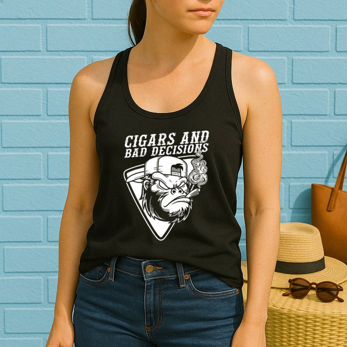 Monkey Cigars And Bad Decisions Womens Tank Top