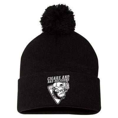 Monkey Cigars And Bad Decisions Pom Pom 12in Knit Beanie