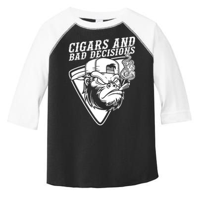 Monkey Cigars And Bad Decisions Toddler Fine Jersey T-Shirt