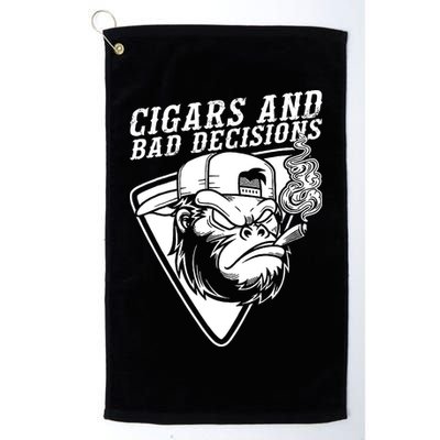 Monkey Cigars And Bad Decisions Golf Towel