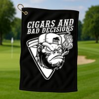 Monkey Cigars And Bad Decisions Golf Towel