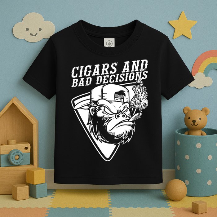 Monkey Cigars And Bad Decisions Toddler T-Shirt
