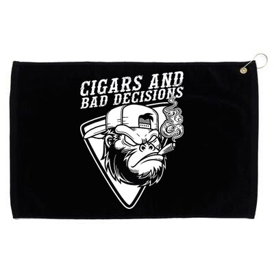 Monkey Cigars And Bad Decisions Grommeted Golf Towel