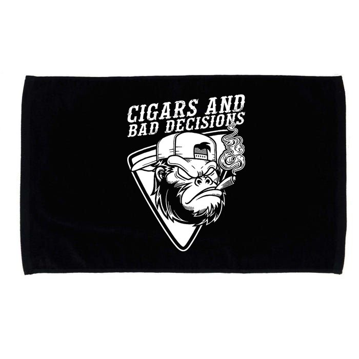 Monkey Cigars And Bad Decisions Microfiber Hand Towel