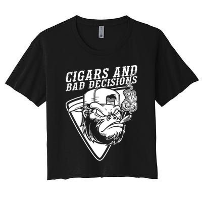 Monkey Cigars And Bad Decisions Crop Top