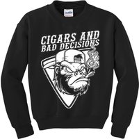 Monkey Cigars And Bad Decisions Kids Sweatshirt