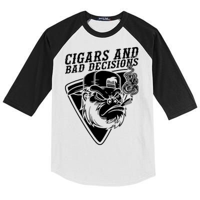Monkey Cigars And Bad Decisions Kids Colorblock Raglan Jersey