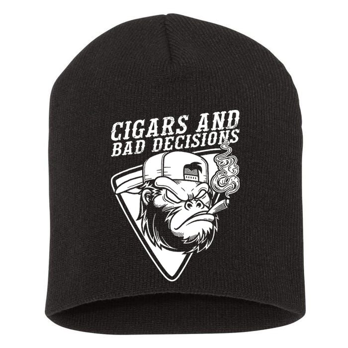 Monkey Cigars And Bad Decisions Short Acrylic Beanie