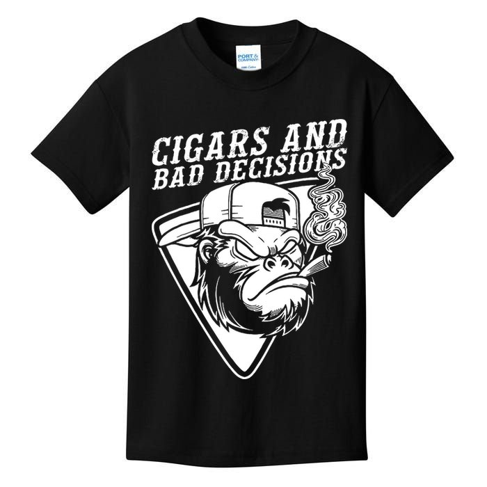 Monkey Cigars And Bad Decisions Kids T-Shirt