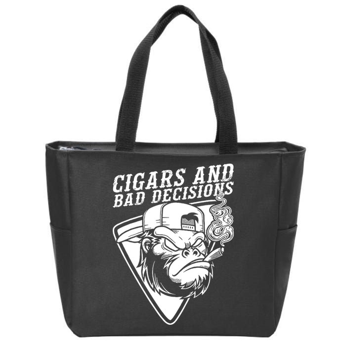 Monkey Cigars And Bad Decisions Zip Tote Bag