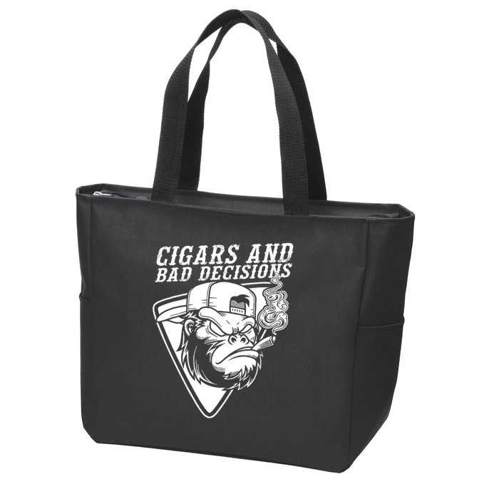 Monkey Cigars And Bad Decisions Zip Tote Bag