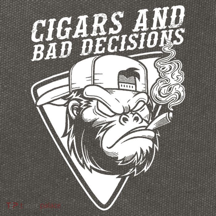 Monkey Cigars And Bad Decisions Cotton Canvas Backpack