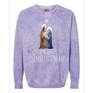 Merry Christmas Advent Nativity Scene North Star Cute Gift Colorblast Crewneck Sweatshirt